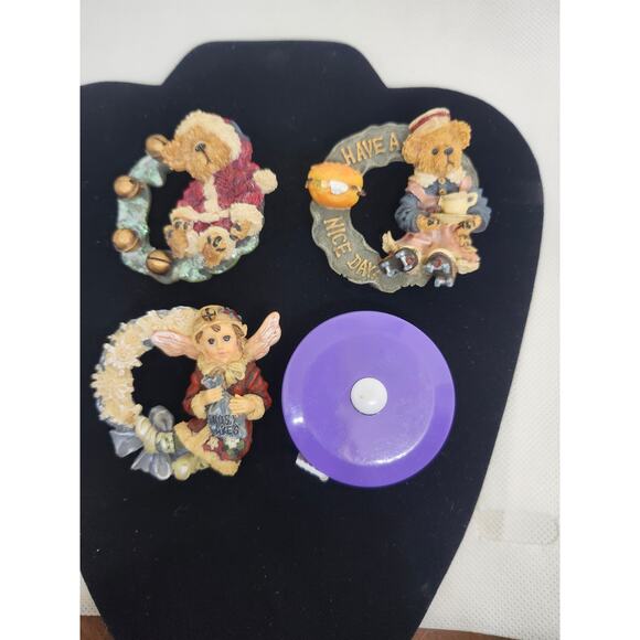 Vintage 1995 Boyd's Bear Holiday Pins Lot of 3 Christmas brooch - Picture 2 of 6